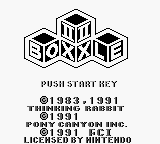 Boxxle II title screen for GameBoy